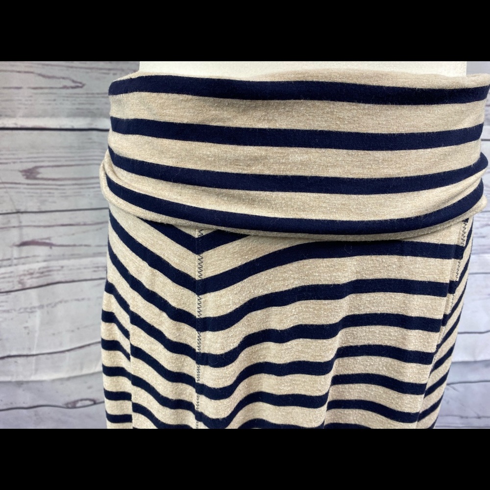 GAP Navy/Tan Striped Maxi Skirt - L